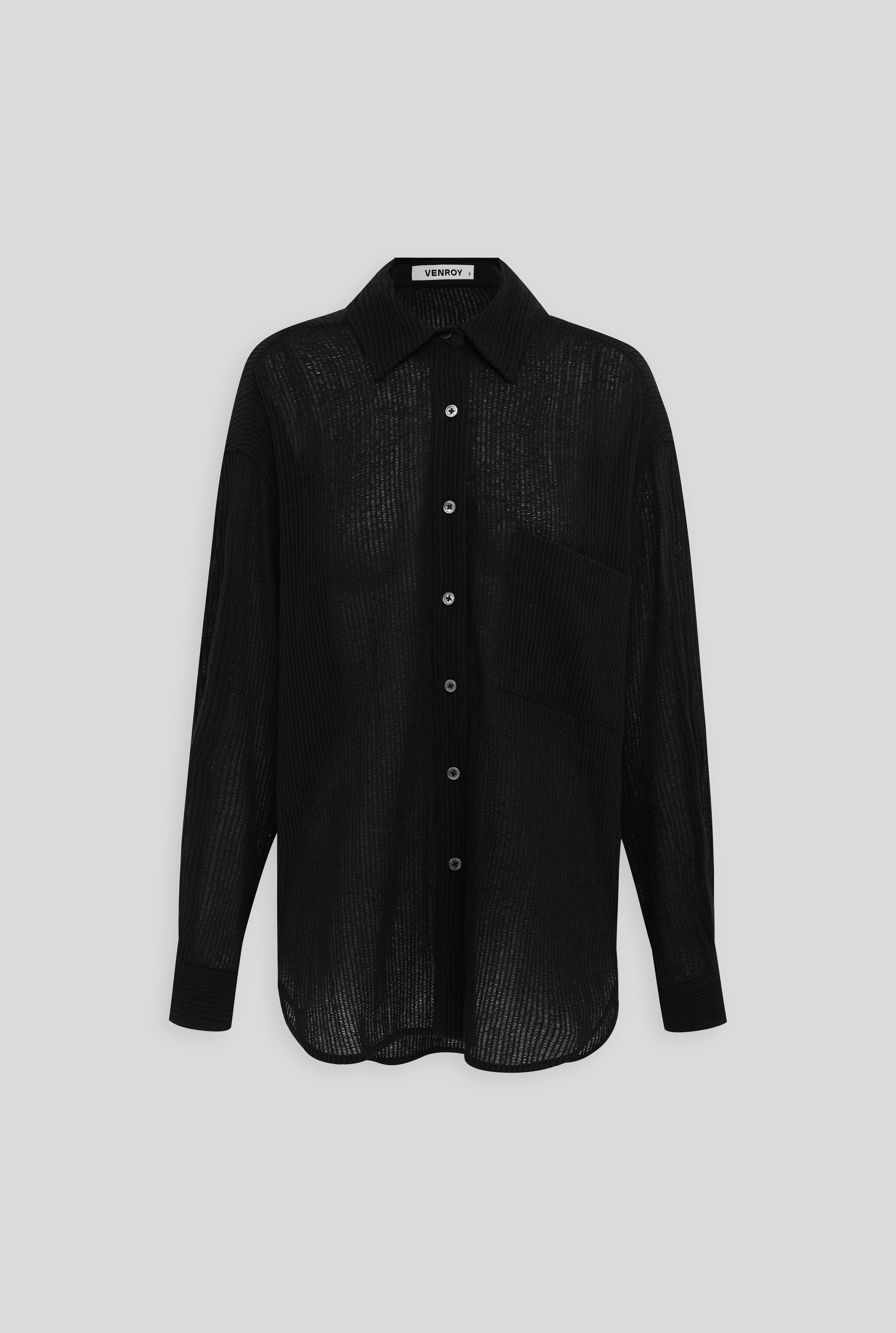 Venroy - Womens Oversized Open Weave Shirt in Black | Venroy | Premium ...
