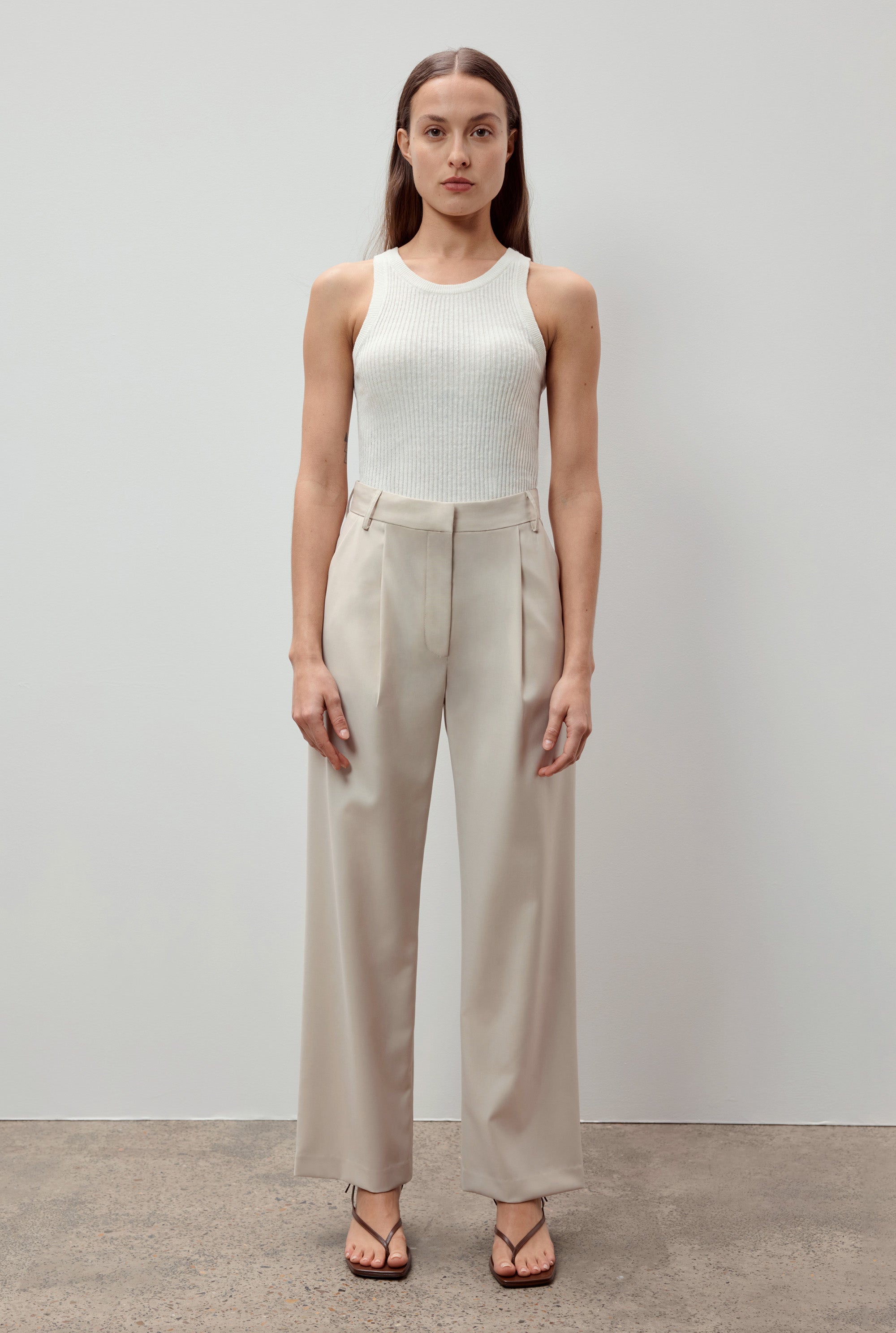 WideLeg Stretch Wool Trousers  The Ambition Collective