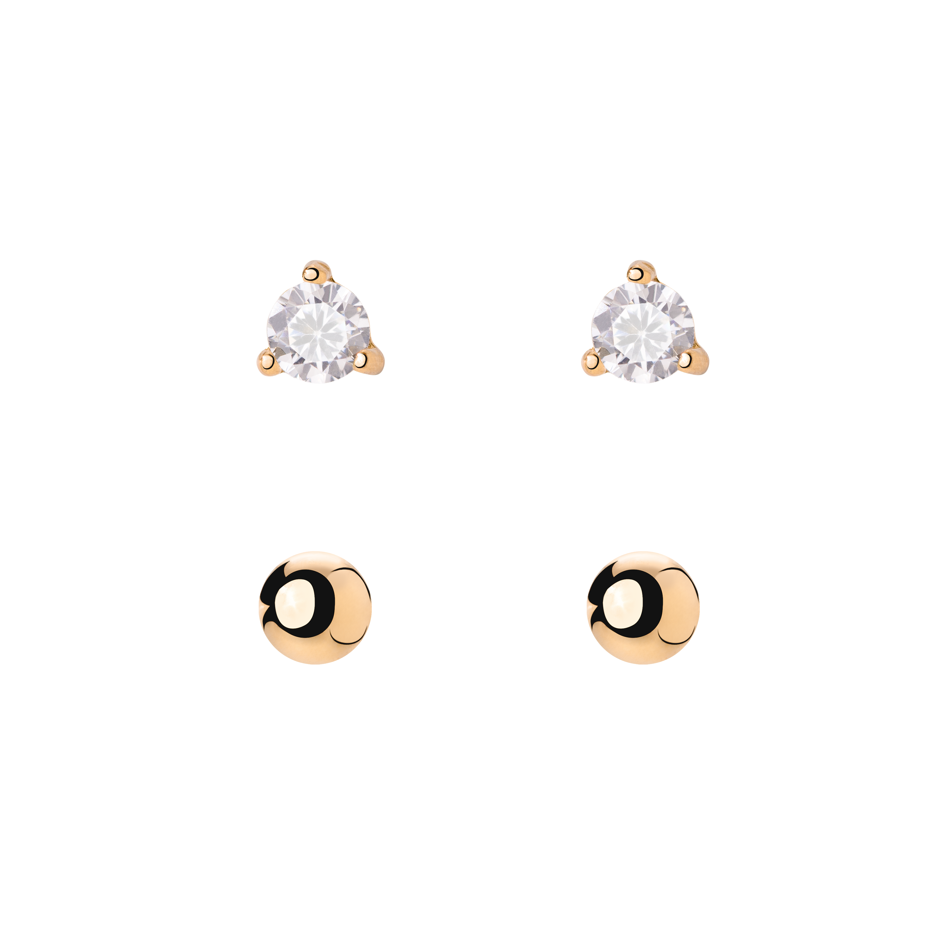 Delicate Bead Stud Bundle Rose Gold
