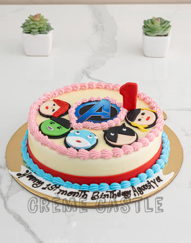 ⭐ Marvel Avenger ⭐ Edible Image / Fresh Cream Cake | Avenger cake, Avengers  birthday party decorations, Kids cake