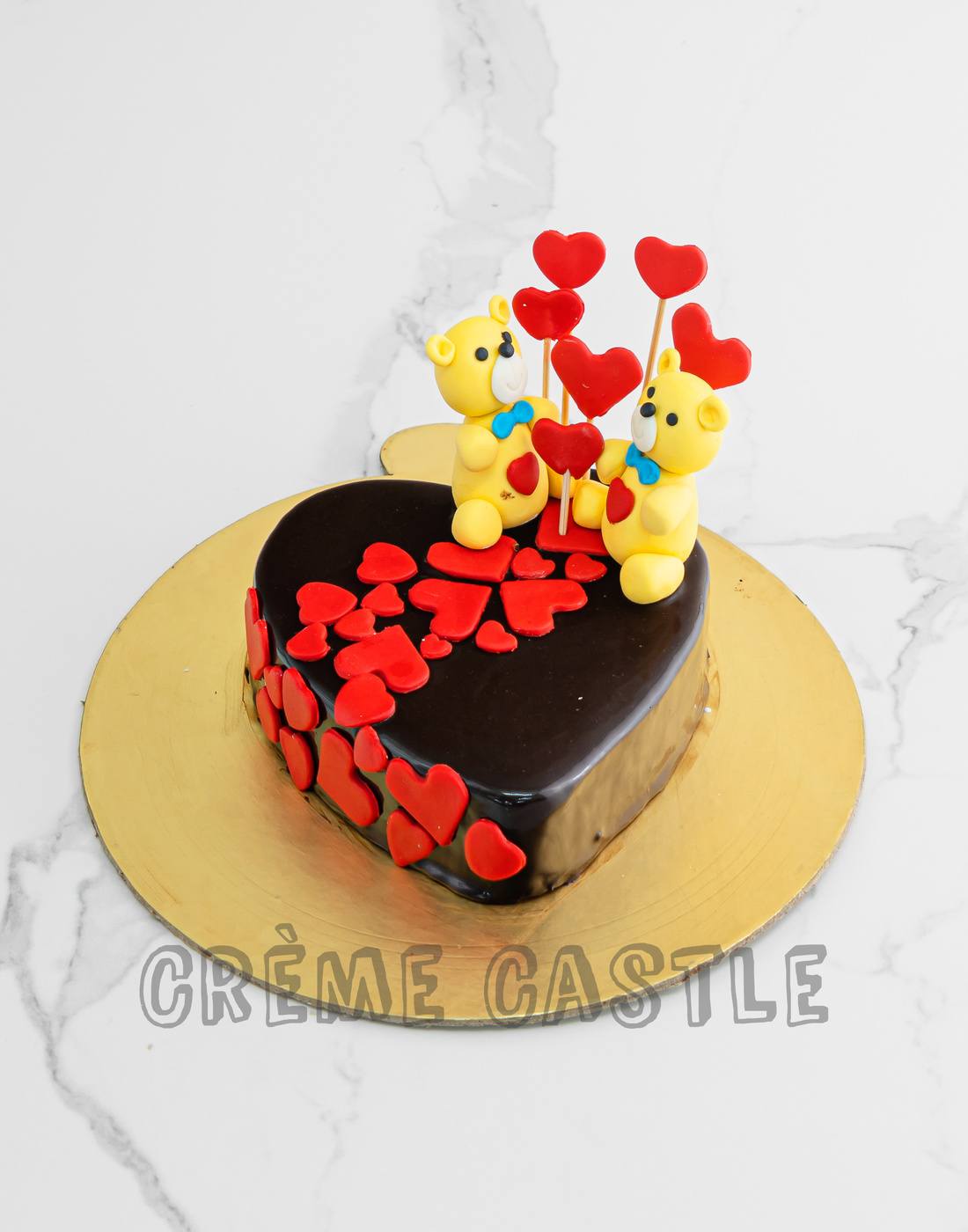 Heart Shaped Cake - Chocolate heart and Teddy Cake - Customized ...
