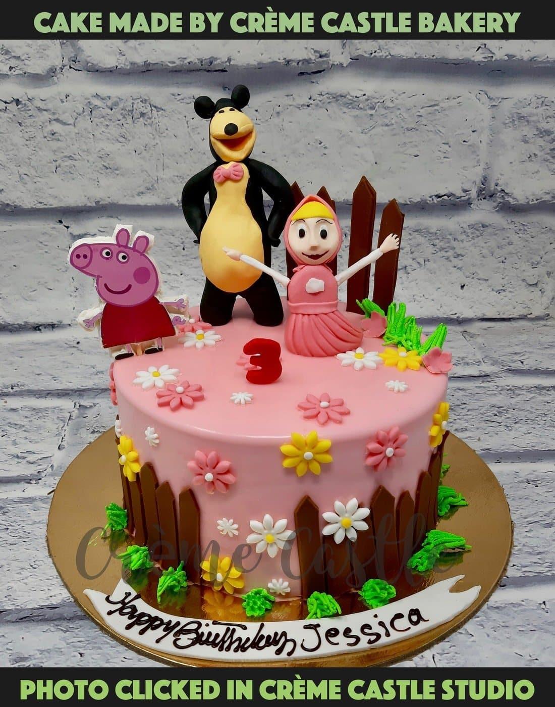 Masha & Bear Cake. Masha Bear Cake. Noida & Gurgaon – Creme Castle