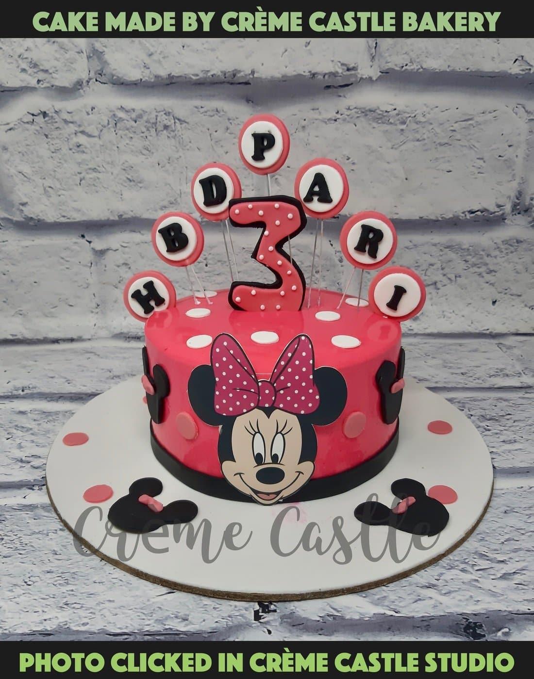 Cake Designs of Girls. Minnie Mouse Face Bow Cake. Noida & Gurgaon ...