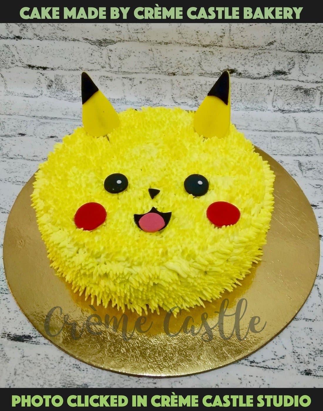 Pikachu Face Cream Cake. Cake Design for Son & Boys. Noida ...