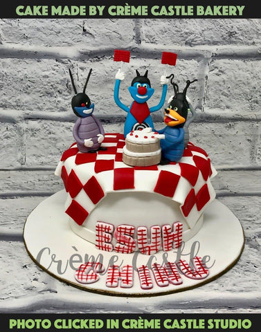 Oggy and the Cockroaches Theme Cake - Avon Bakers