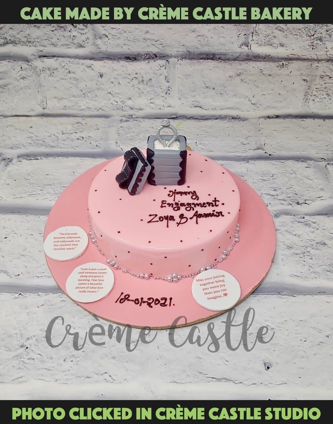 Ring Box Propose Cake. Engagement Cake. Noida Gurgaon – Creme Castle