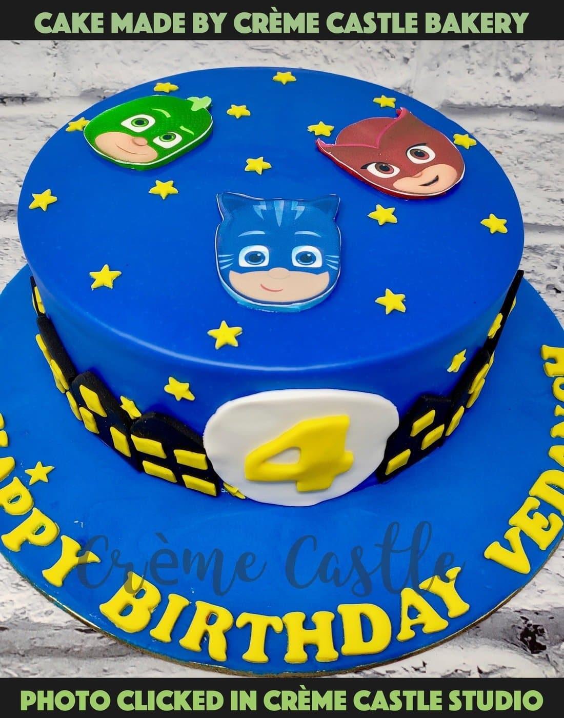 PJ Masks Cake - Bakers Talent - Exotic Desserts, Customized Cakes,  Macarons, Cupcakes