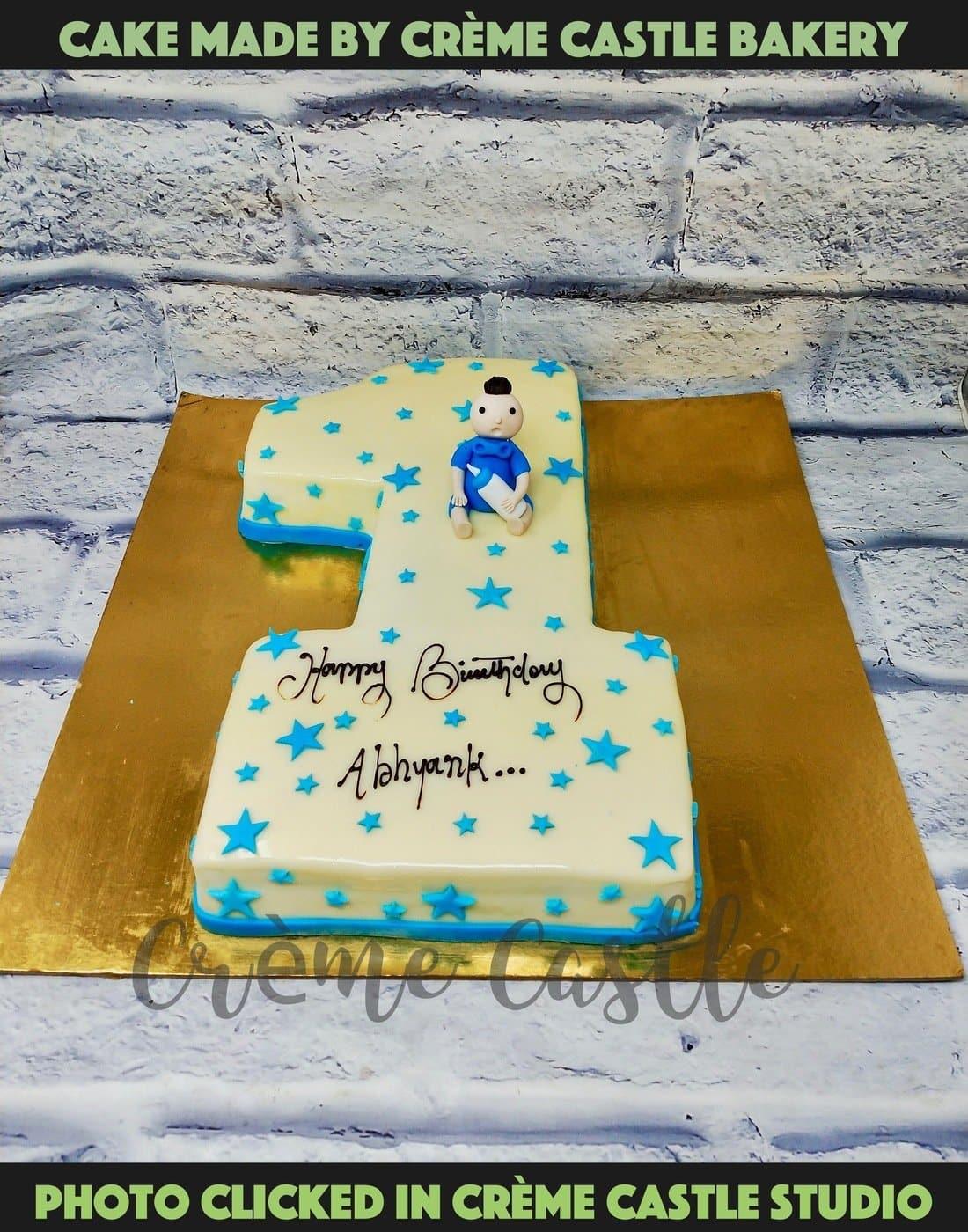 1 Number Shape Cake. 1st Birthday Cake for Babies. Noida & Gurgaon ...