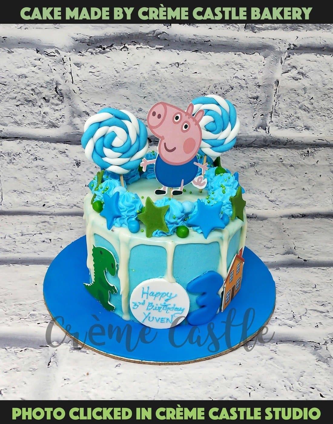 Peppa Pig Drip Cake. Kids Birthday Cake Ideas. Noida & Gurgaon ...