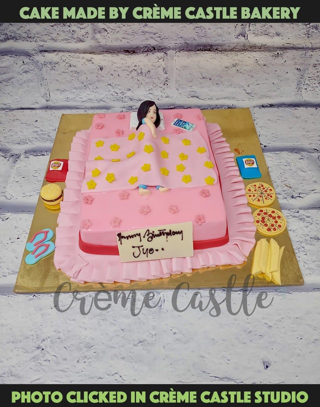 Polka Dots Buttercream Boy/Girl Sleeping Baby Baby Shower Cake