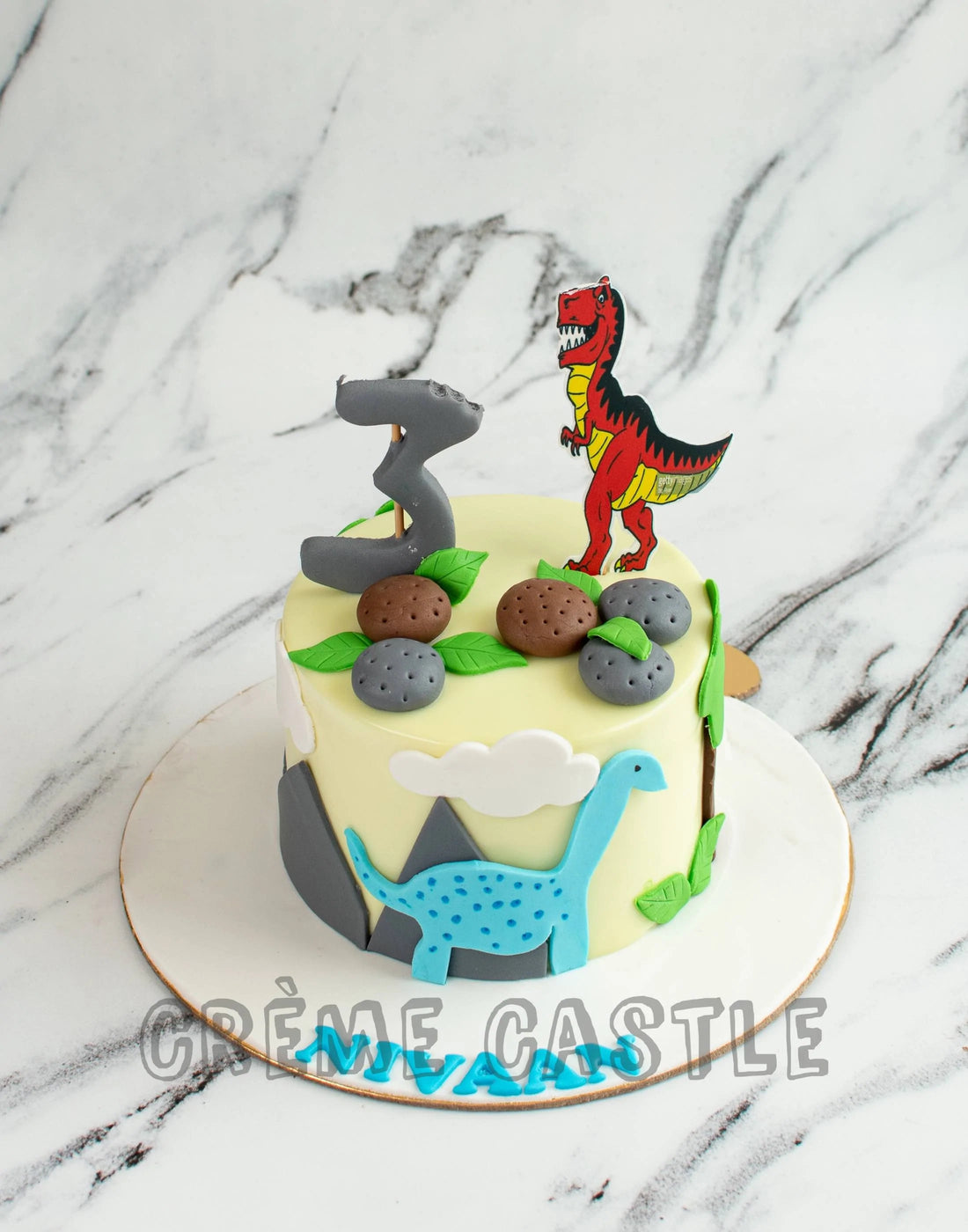 Dinosaur Green Cake. Kids Cake Designs . Noida & Gurgaon – Creme ...