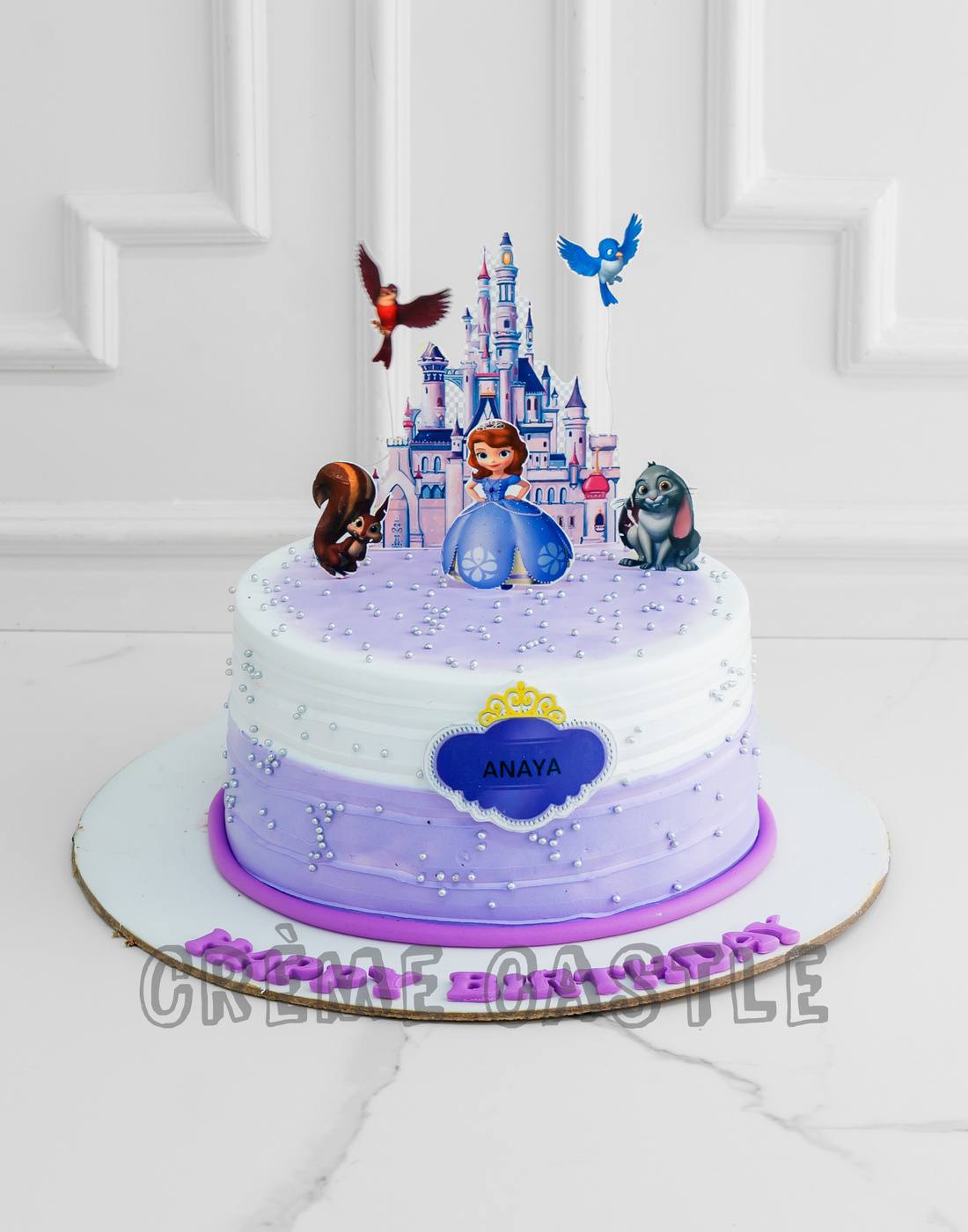 Purple Sofia Design Cake | Custom Cake Bakery - Cr√î√∏Œ©me ...