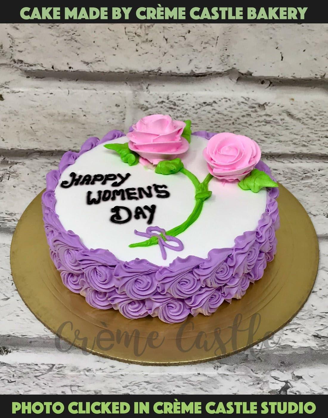 Womens Day Floral Design Cake | Custom Cake Bakery - Cr me Castle ...