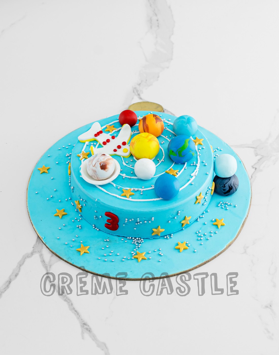 Solar System Blue Cake – Creme Castle