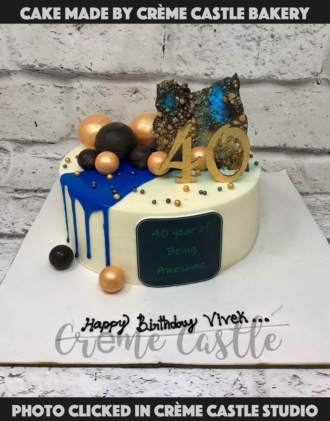40Th 50Th 60Th Birthday Cakes | Delivery In Gurgaon & Noida - Creme Castle