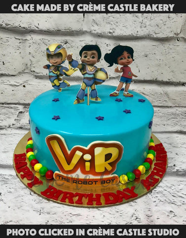 Vir The Robot Boy Theme Train Cake | Vir The Robot Boy Cake With Running  Train - YouTube