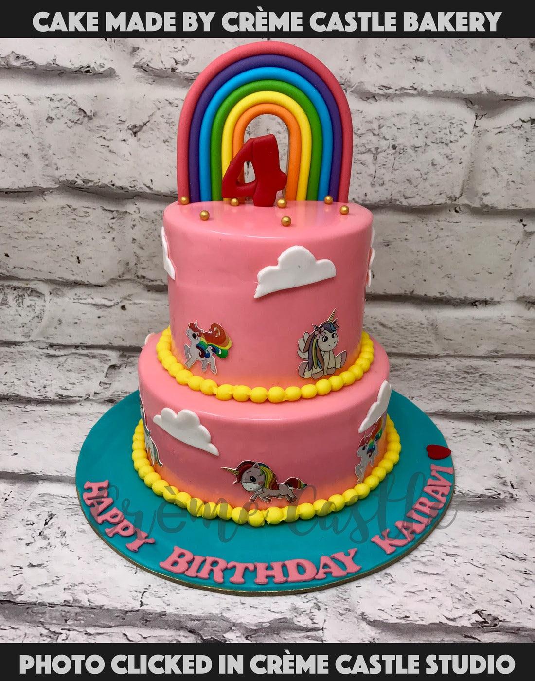 Unicorn Pink Rainbow Cake | Custom Cake Bakery - CrÔøΩme Castle ...