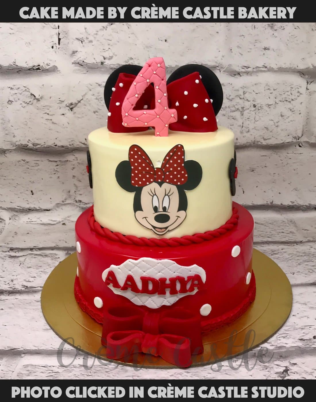 Minnie Mouse Red Cake – Creme Castle