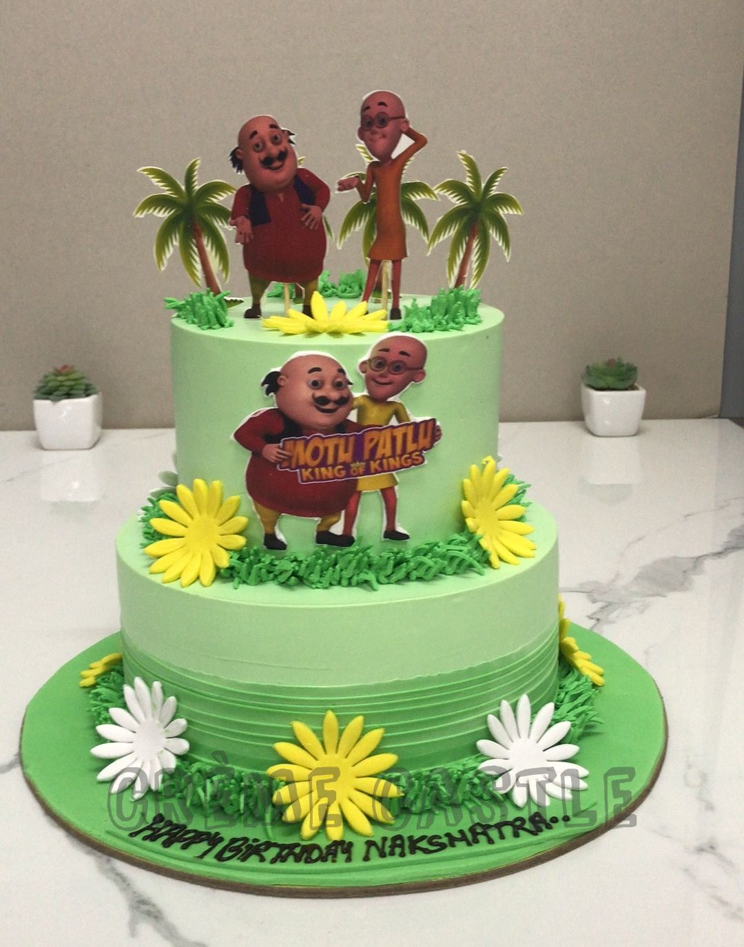 Motu Patlu Tier Cake – Creme Castle