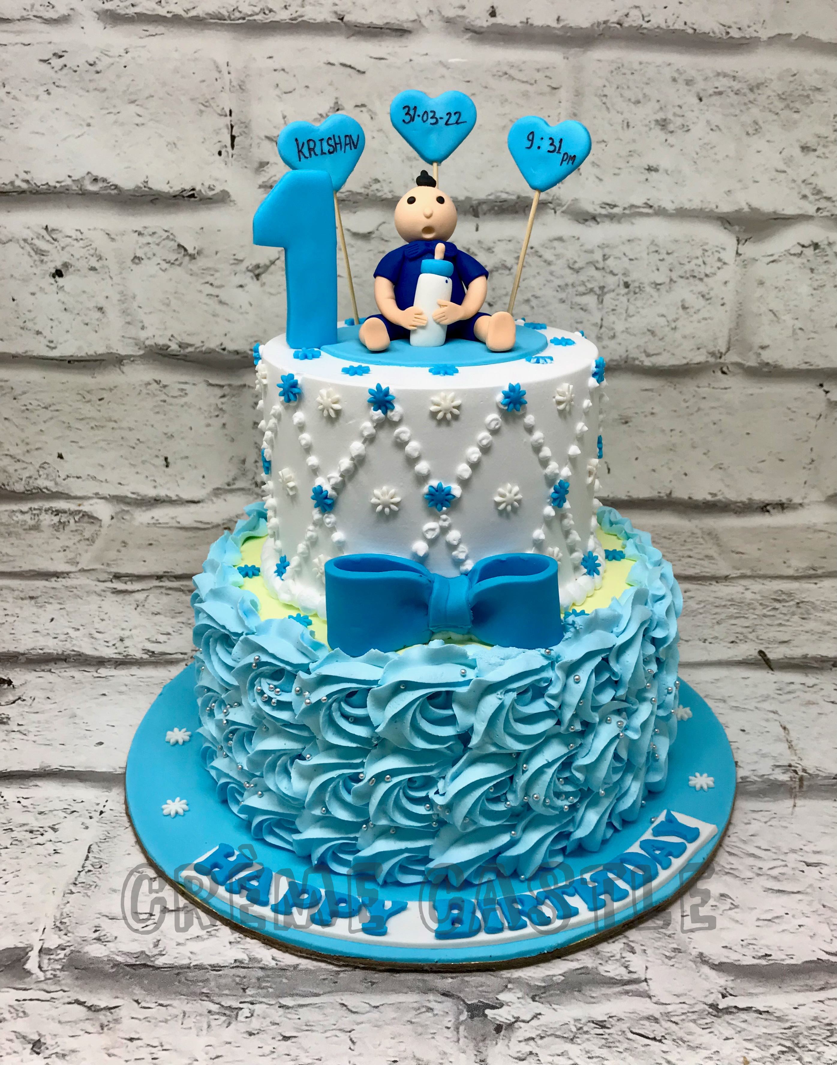 The Sensational Cakes: 1st year baby boy birthday stripes popping balloons  design customized 3d cake #singaporecake