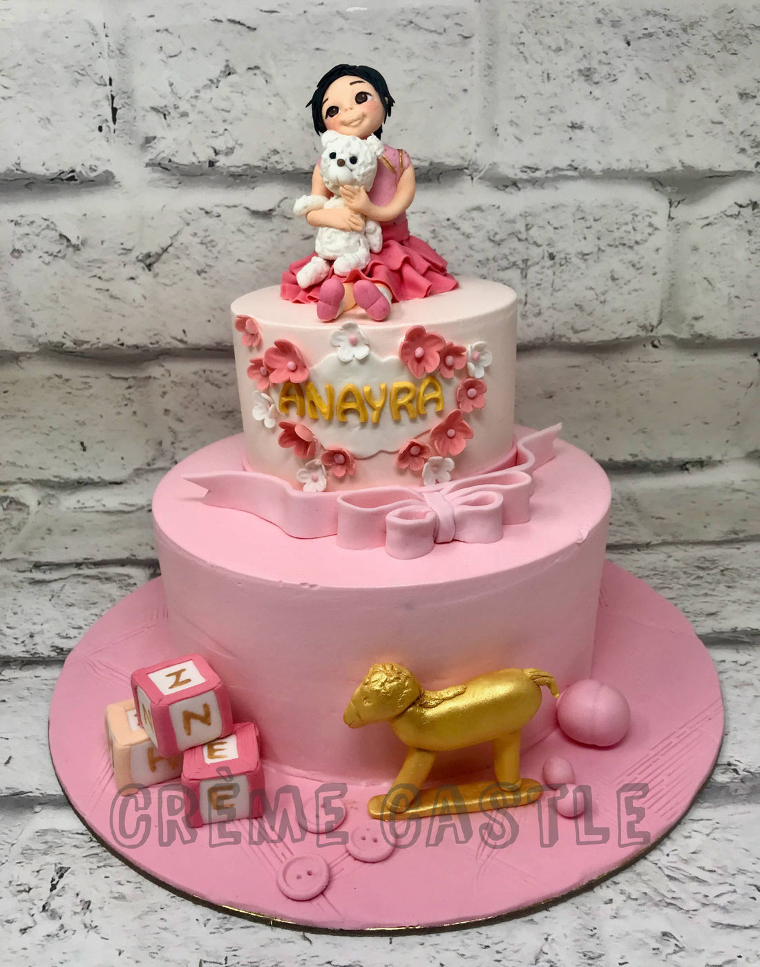 Girl Teddy Cake – Creme Castle