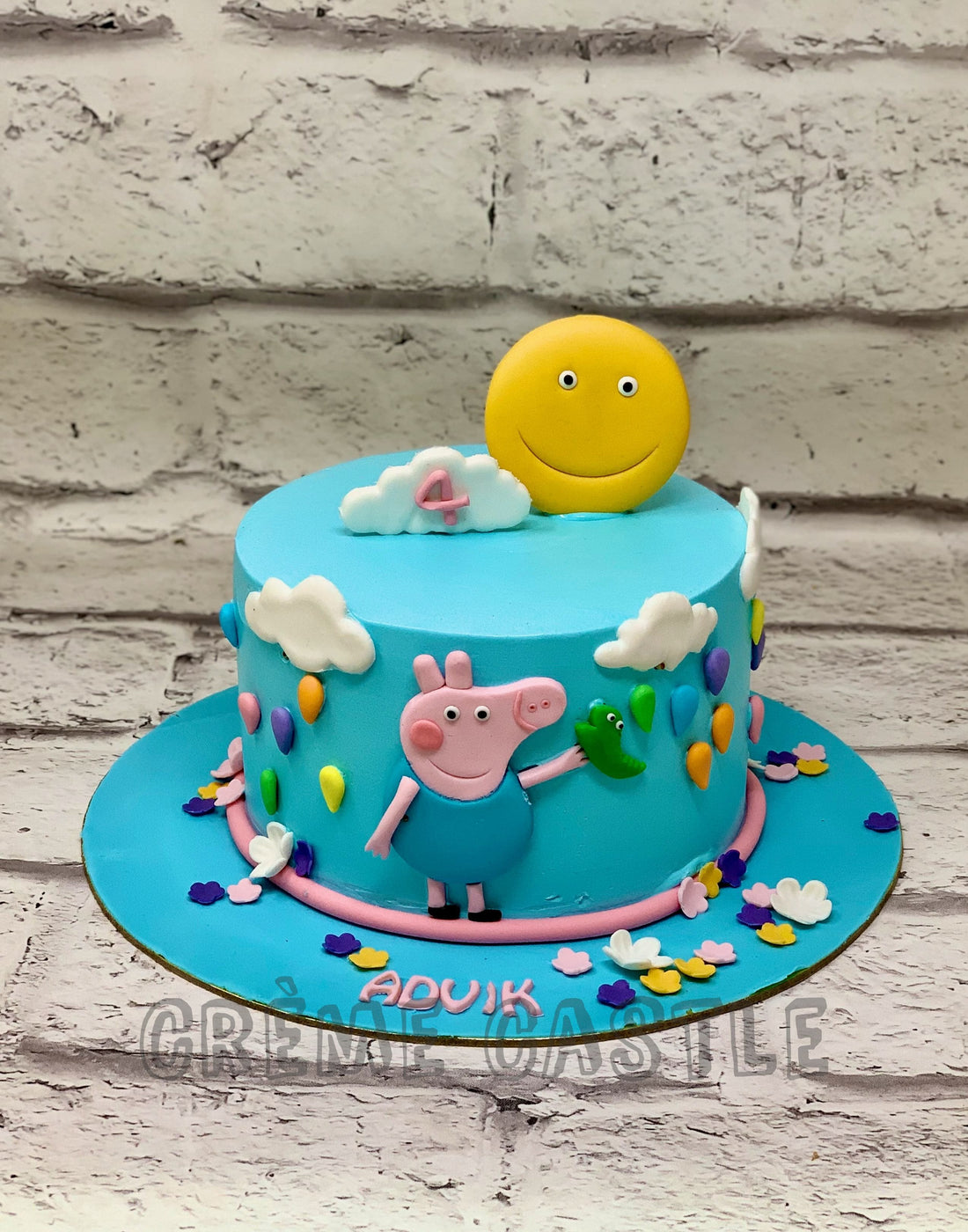 Peppa Pig Blue Cake – Creme Castle