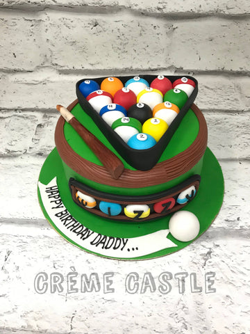 Snooker table cake - Decorated Cake by Kitchen Island - CakesDecor