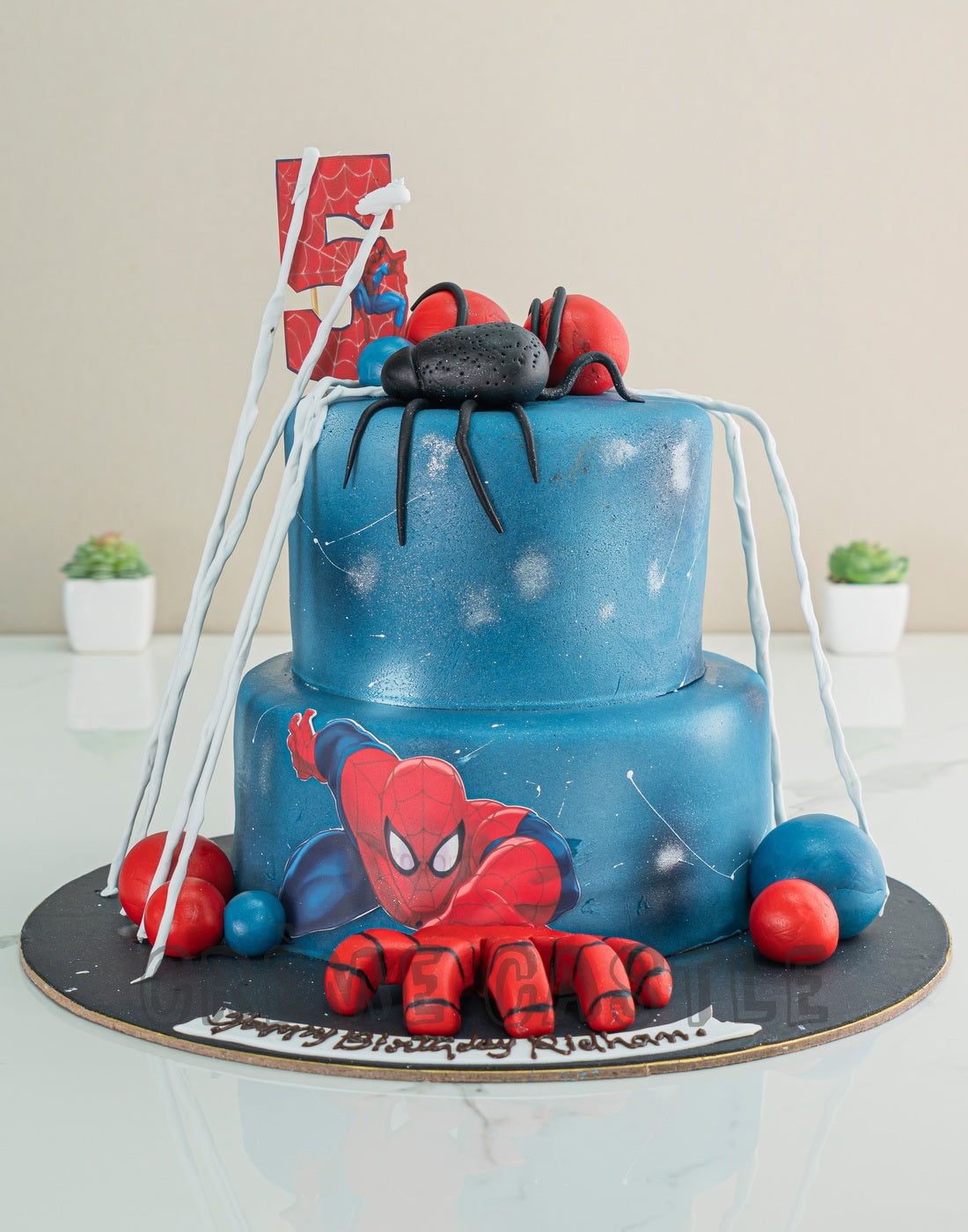 Handpainted Spiderman Cake – Creme Castle