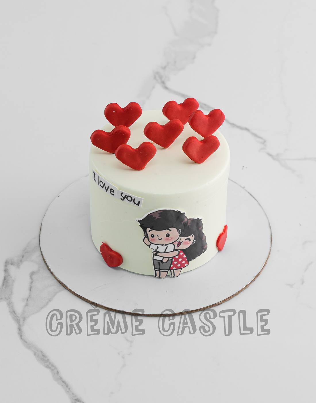 Cupic Couple Valentine Cake – Creme Castle