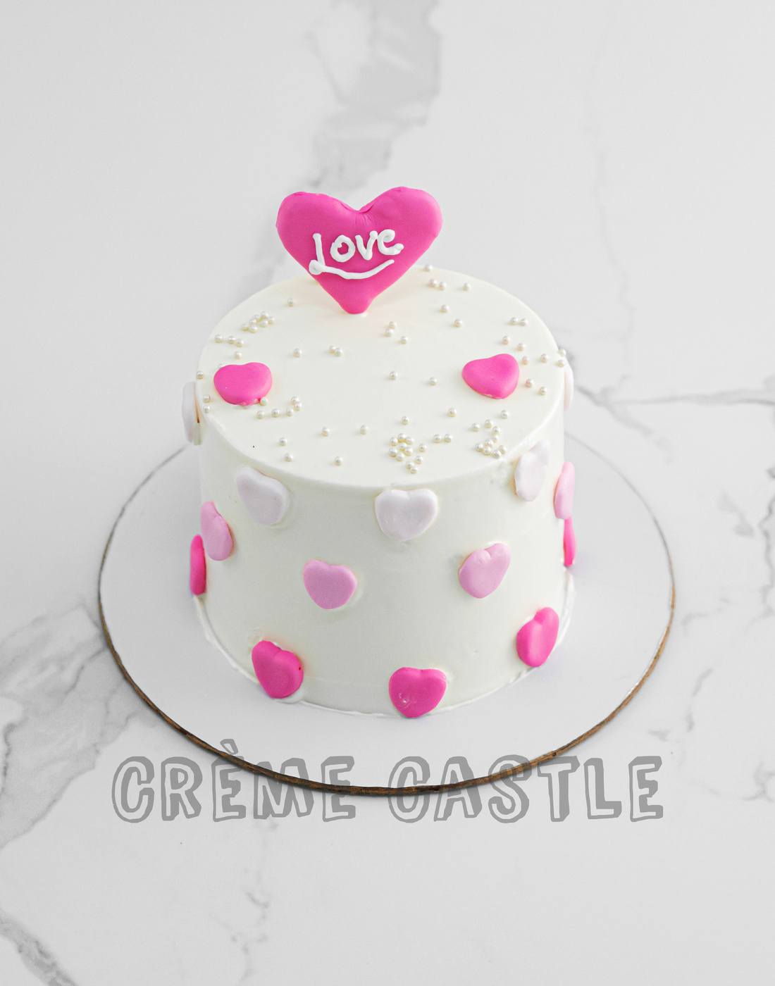 Pastel Pink Valentine Cake – Creme Castle