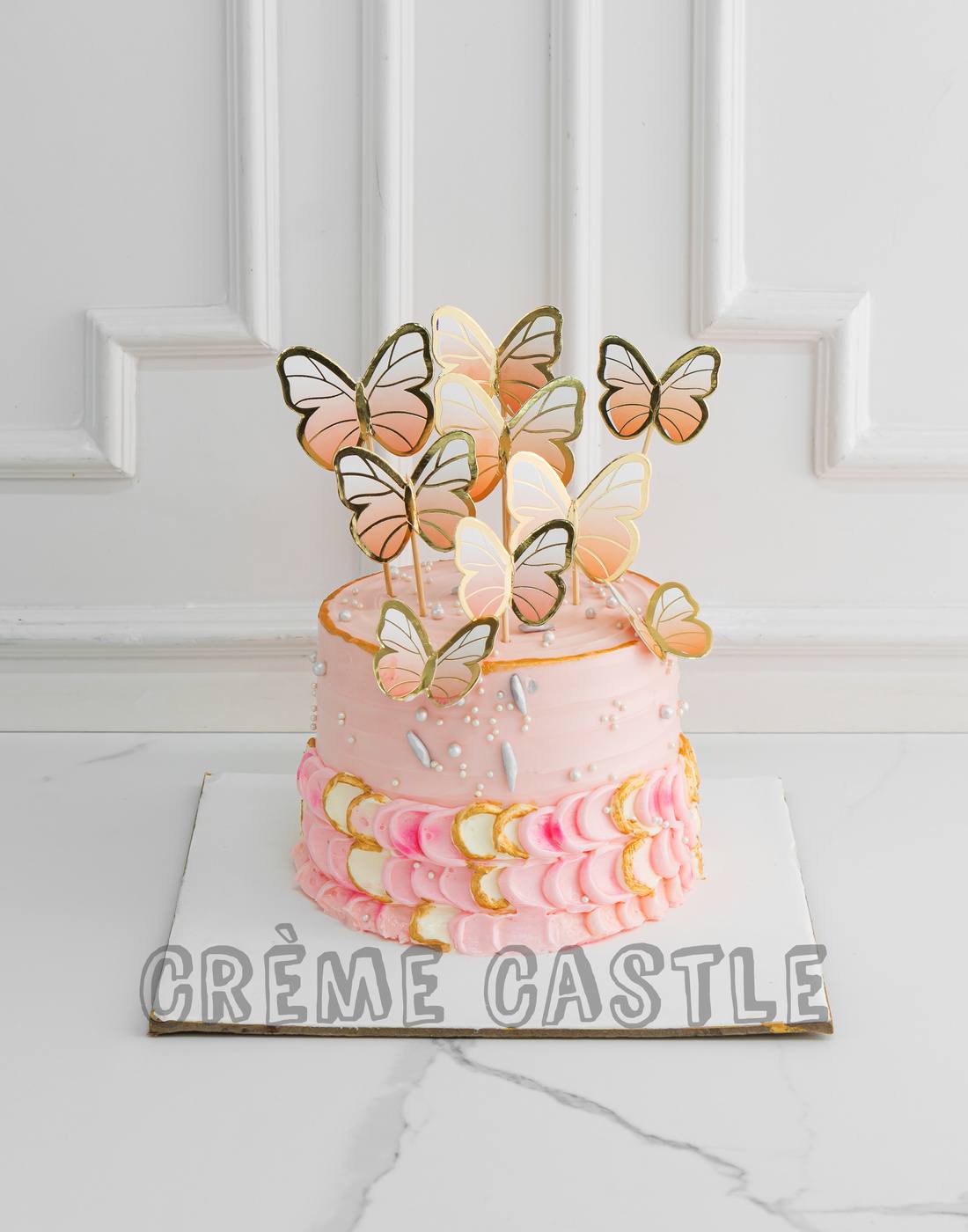 Butterfly Peach Cake – Creme Castle