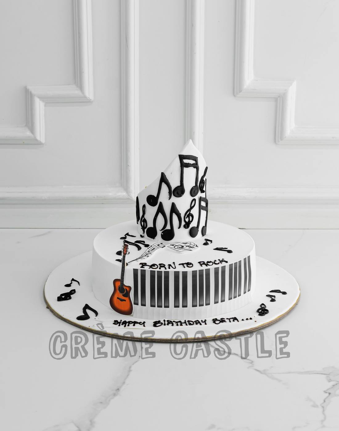 Premium AI Image | A cake with musical notes on it and the word music on  the top.