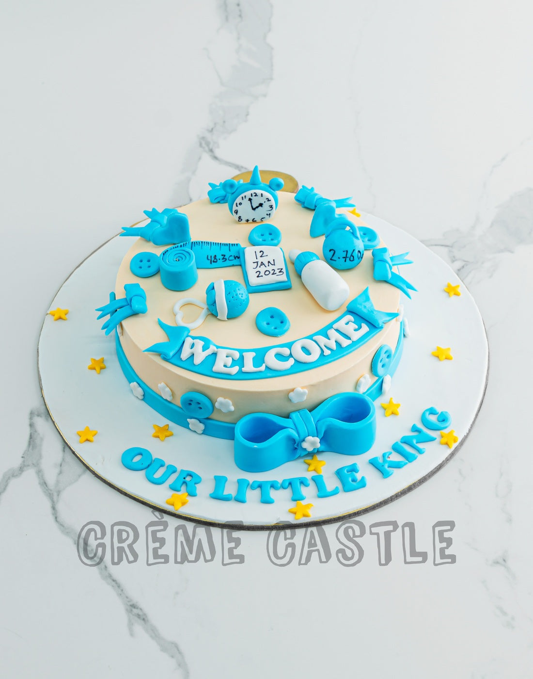 Welcome Baby Name Cake – Creme Castle