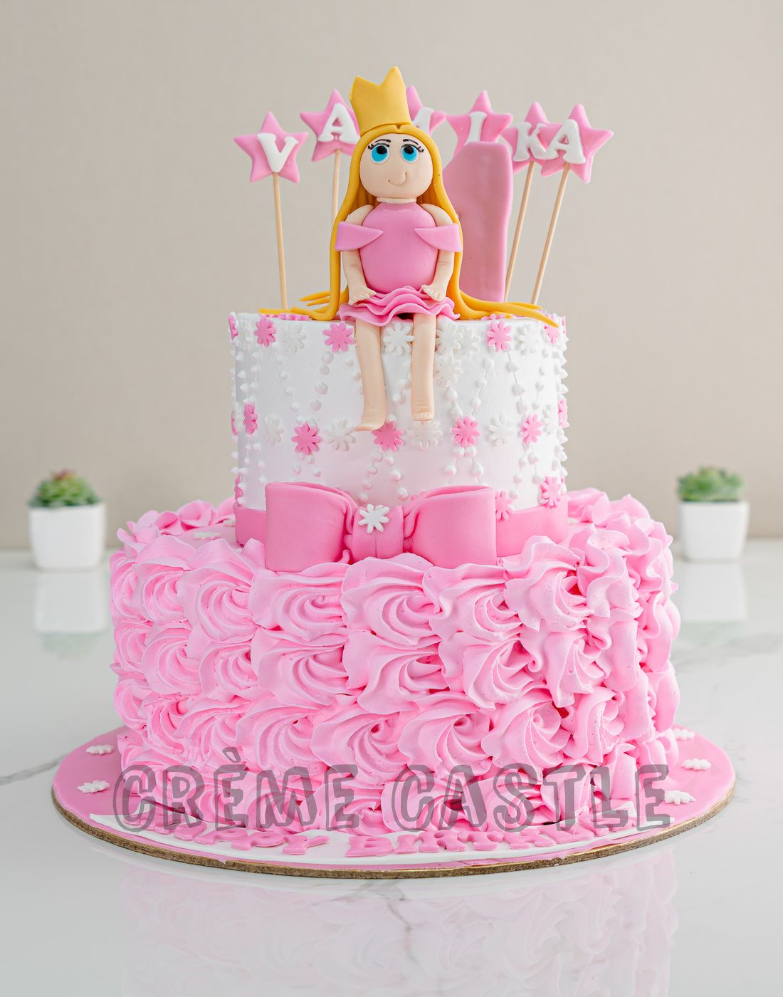 Princess Tiara Tier Cake - Creme Castle