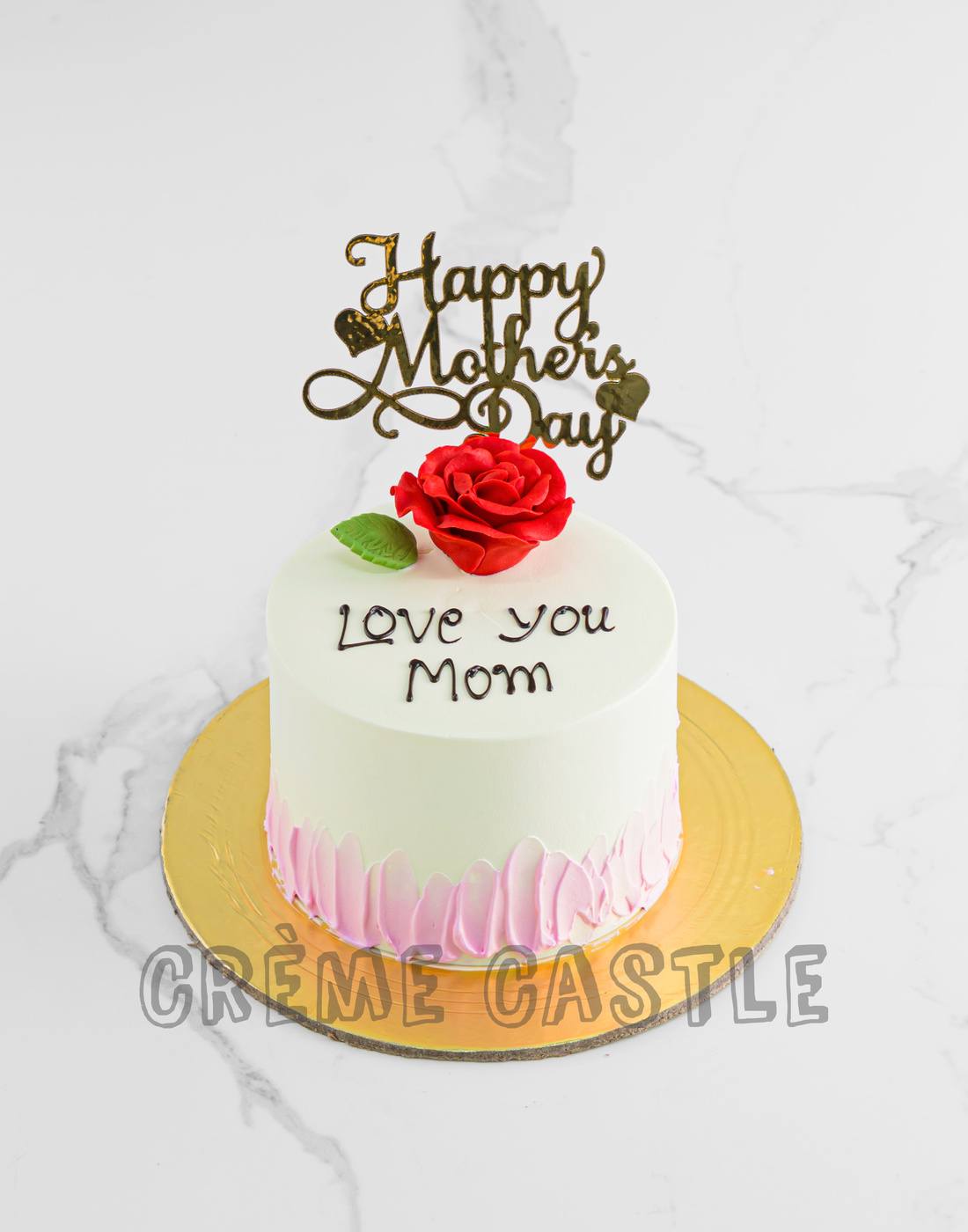 Rosy Mothers Day Cake - Creme Castle