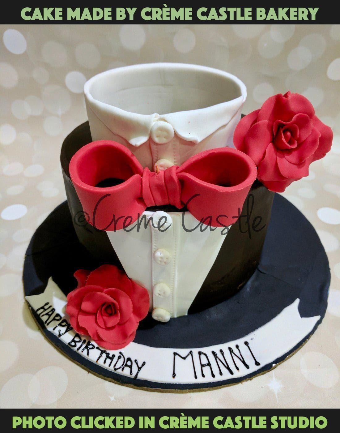 Birthday cake for Husband - Tuxedo gentleman theme cake – Creme Castle