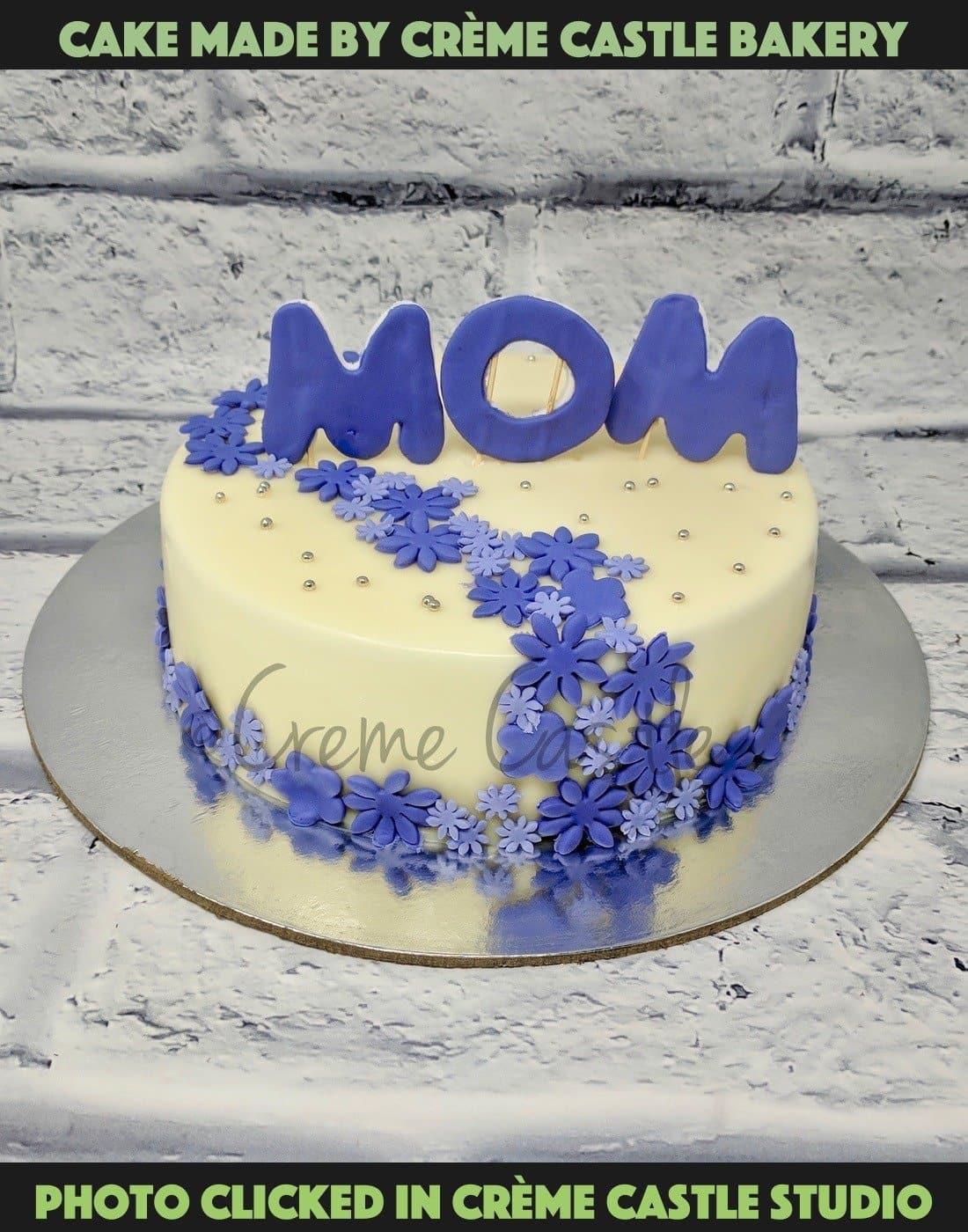 Mom Floral Purple Cake. Cake Designs For Mother. Noida & Gurgaon ...
