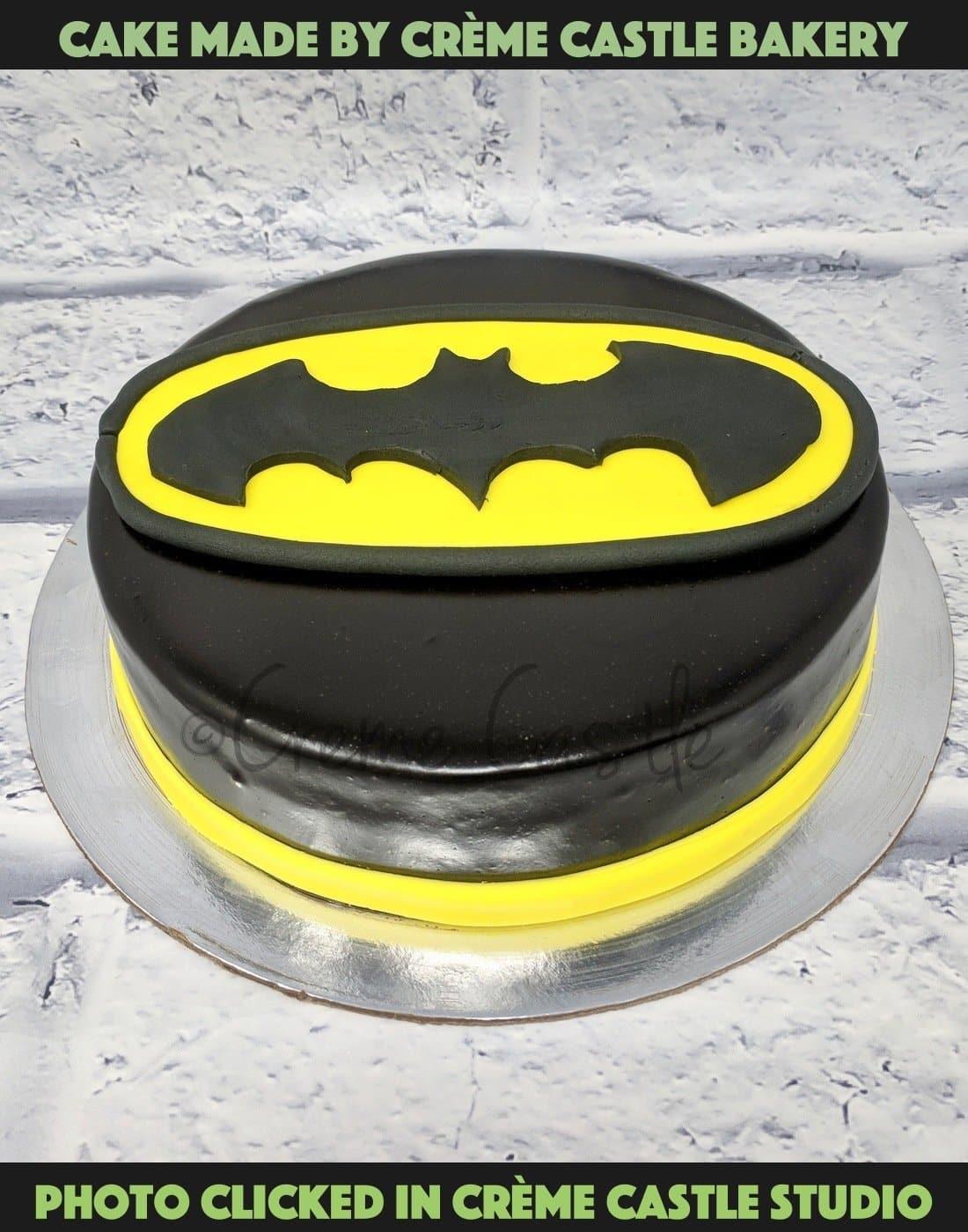 Batman Logo Cake. Cake Design for Son and Boys. Noida & Gurgaon – Creme  Castle