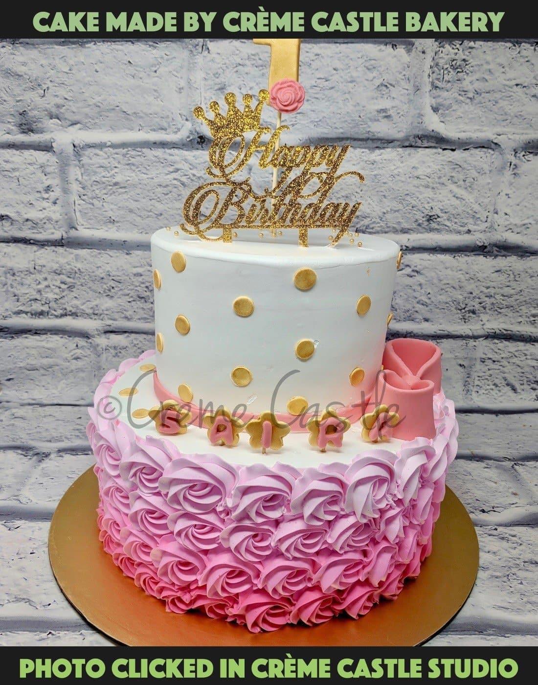Buy Pink Color Tones Tier Cake Online – Creme Castle