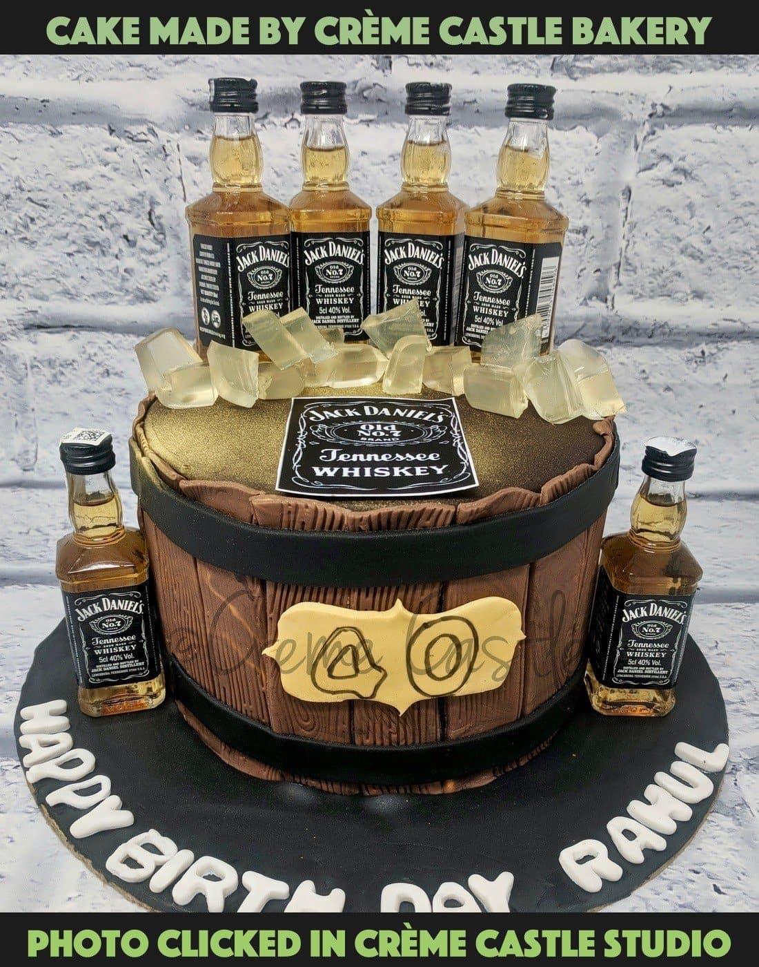 Whiskey Theme Cake Order Cake Online Gurugram Noida And Greater Noida Creme Castle