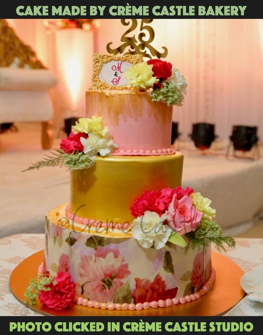 Floral 3 Tier Cake. Wedding Cake. Engagement Cake. Noida Gurgaon ...