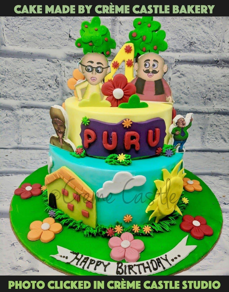 motu patlu cake creme castle motu patlu cake