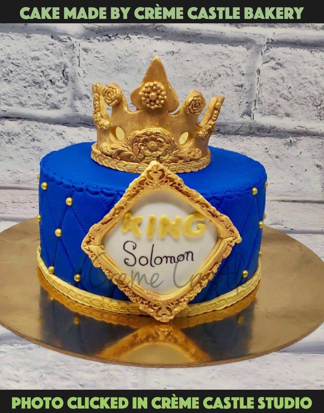 Royal Black King Crown Theme Cake