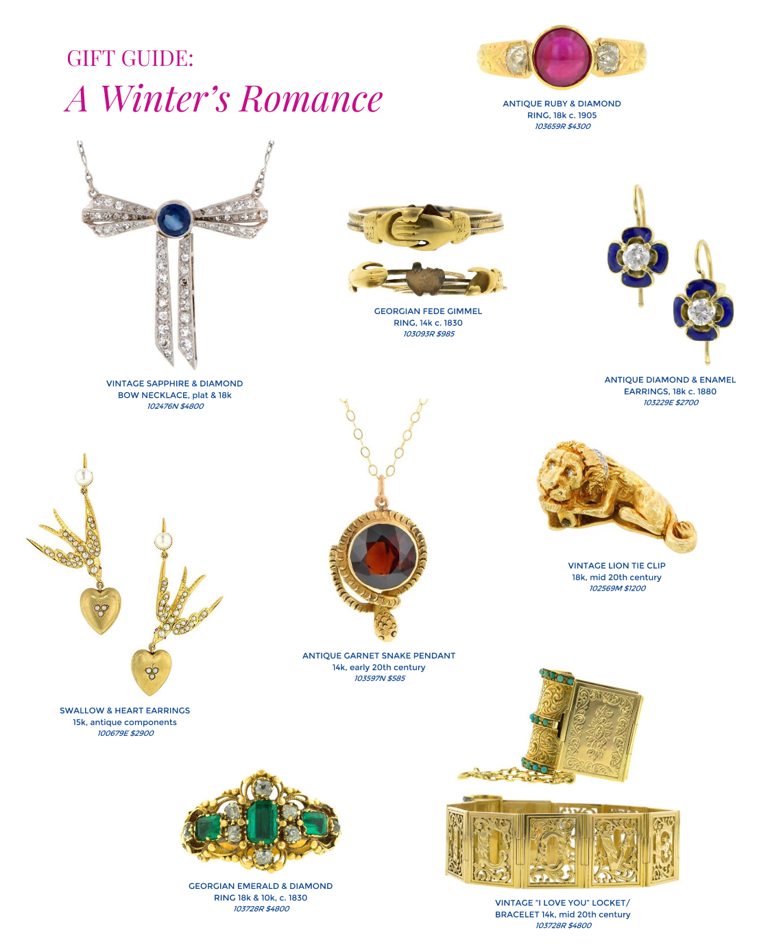 Doyle & Doyle's antique romantic jewelry gift guide