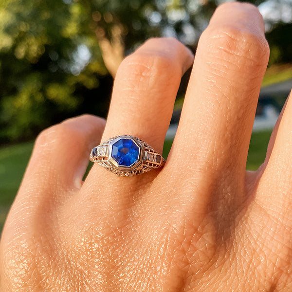 Art Deco Sapphire Ring, 1.30ct