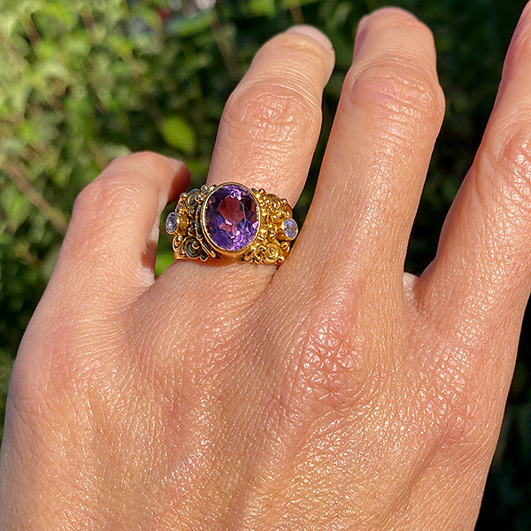 Antique Amethyst Ring sold by Doyle and Doyle an antique and vintage jewelry boutique