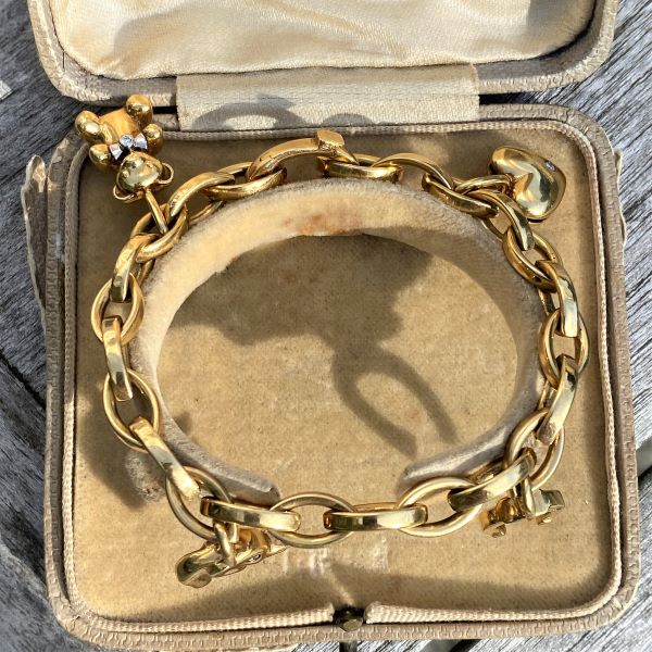 Vintage Diamond Charm Bracelet