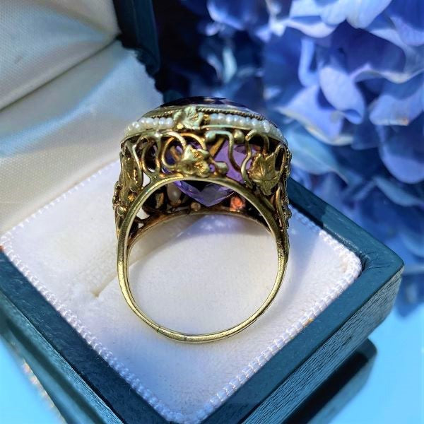 Vintage Amethyst & Pearl Ring