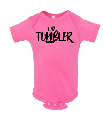 Hot Pink Tiny Tumbler Baby Gymnastics Onesie