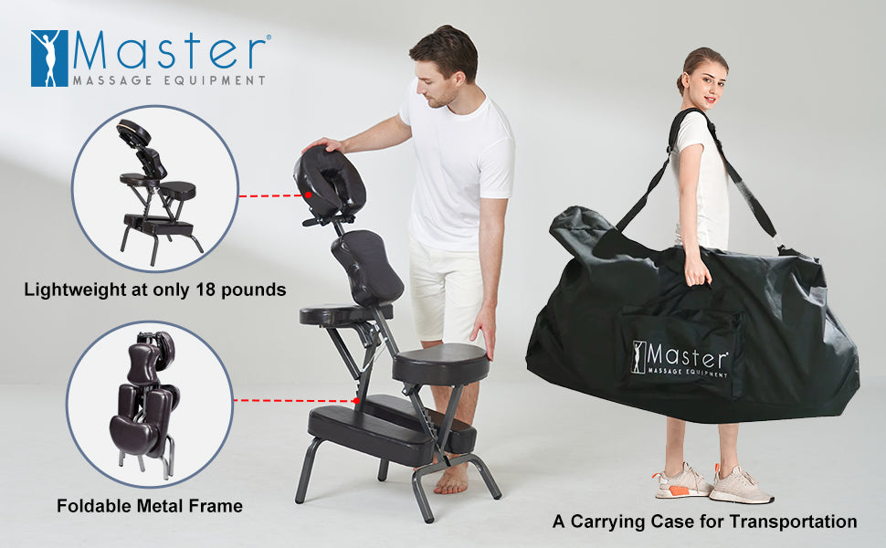 The Master Massage Bedford Folding Massage & Tattoo Chair is your perfect companion for complete relaxation, wherever you go. This lightweight massage chair weighs only 18 pounds, making it effortlessly portable. Its foldable metal frame allows for convenience on the go, and it even comes with a carrying case for easy transportation. Perfect for therapists, students, and beginners, this chair will help you provide a luxurious experience for your clients.